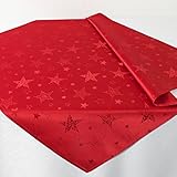 KAMACA Lotus Effekt Tischdecke MAGIC Stars mit Sternen Motiv - mit FLECKSCHUTZ - Flüssigkeiten perlen einfach ab Winter Weihnachten (Mitteldecke 85x85 cm, Rot)