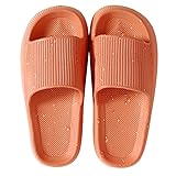 HSHAPAY Unisex Badeschuhe Damen Slides Sandalen Hausschuhe Herren Sommer Garten Badelatschen Rutschfest Plattform Badeschlappen Slippers Slide Indoor/Outdoor (44/45, Orange, numeric_44)