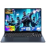 FUNYET 16-Zoll-PC Laptop, N150 Prozessor Notebook (bis zu 3,4 GHz), 16 GB RAM 1 TB SSD, 1920 x 1200 FHD Laptops, Computer mit beleuchteter Tastatur, 6000 mAh Notebook，WiFi 5，BT 5.0, Win 11 Laptop