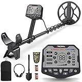 OneAmg Metalldetektor Profi, Metal Detector für Erwachsene & Kinder mit Pinpoint Metalldetektoren, 5 Modi IP68 Wasserdicht Suchspule Gold Detektor Set mit Kopfhörer, Digger Schaufel & Rucksäcke