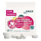 HAKA Spülmaschinen Mini Power Tabs, 75 Stk. höchste Spülkraft, umweltschonend, effektiv