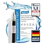 AGUALEVE Wasserhärte Test - Die Nr. 1 - Deutsche Grad Härte (°dH) schnell und einfach messen - misst exakt bis 24 °dH - Made in Germany - 25 – 200 Messungen, je nach Härte - 1x 15ml