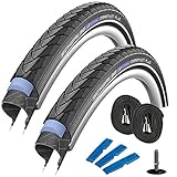 SCHWALBE Marathon Plus 28' (47-622) 2x Fahrradreifen Set für Trekking- Crossbike + 2 Schläuche AV 17