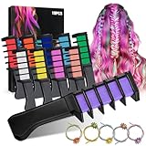 10 Stück Haarkreide Kamm,Haarkreide Kamm,Haar Colorationen Temporäre Haarfarbe für Kinder Mädchen,Haarkreide für Mädchen für Instant Haartönung für Karneval, Cosplay,Party, Weihnachten Halloween