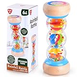 PLAY Regenmacher Baby Rassel, Holz Musikspielzeug Rassel Baby Holz Regen Stick Montessori Spielzeug für Babys, Baby Rassel Shaker Sensorik Spielzeug Baby Geschenk, 7 Zoll