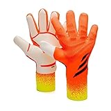 HISTARSTORE5 Fußball-Torwarthandschuhe, Torwart-Trainingshandschuhe, starker Halt, rutschfest und atmungsaktiv, für Erwachsene und Kinder (Orange, 8)