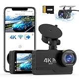 SIGRILL 4K/2K+1080P Dashcam Auto Vorne Hinten,WiFi Dash Cam mit 64GB SD Karte, Dasch-cam Auto Nachtsicht, 170°Weitwinkel WDR, 24/7 Parküberwachung Funktionalität, G-Sensor, Loop-Aufnahme, Max 256GB