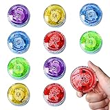 DAJASD LED Licht JoJo, 10PCS Leuchtend Yoyos mit Licht Effekt, Yo-yo mit Kugellager, Reaktives Kugellager JoJo, für Anfänger Geburtstagsfeier GefäLligkeiten, Zufällige Farben