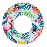Schwimmringe für Erwachsene, Inflatable Durable Round Swimming Hoop 75 cm Diameter Flamingo Summer Pool Beach Party Lounge Raft Tube Toy für Strand Schwimmbad Draußen