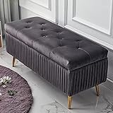 Samt-getuftete Ottoman-Bank mit Knöpfen, gepolstert, Eingangsbereich und Wohnzimmeraufbewahrungslösung, stilvolle gepolsterte Bettbank für wichtige Dinge