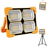 LED Baustrahler, 4 Module, Arbeitsleuchte für Außenbereich, Orange