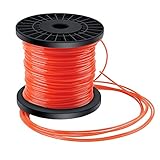Trimmerfaden Trimmer Schnur Rasen Mähfaden 5-Kant Nylon Rasentrimmer Faden Durchmesser 2,4 mm x 100 m Orange Rot