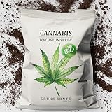 GRÜNE ERNTE Hanf Erde - 20L Bio Erde für Cannabispflanzen - organische Cannabis Erde Indoor & Outdoor - torffreie Grow Erde für optimalen Wachstum - inkl. Perlit für Pflanzen