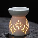 XFLYP Keramik Duftlampe Für Wachs, Mini Teelichthalter Öl Brenner Für Duftwachs-Ätherische Öle, Aromabrenner für Duftöl mit der Candle Löffel Aroma Diffuser