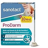 sanotact ProDarm (20 Kapseln) • 10 Mrd. Milchsäurekulturen + 3 Bakterienstämme zur Darmsanierung • Bakterienkulturen als Darmreinigungskur • Mit Vitamin B6, B2 + Biotin • Darmkur Probiotika