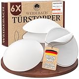 WEIDEBACH® 6x dezente Türstopper Wand, weiße Türpuffer, 40x9 mm Türstopper Wand selbstklebend, Elastikpuffer für jede Oberfläche, Gummistopper, Türpuffer Wand, Puffer