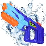 Wasserpistole Spritzpistolen 900 ml Tank große Wasserspritzpistole, Schießbereich 8-10 Meter Wasser Spielzeug, Wasserpistole für Outdoor Kinder Pool, Garten im Freien für Kinder und Erwachsene, Blau
