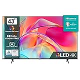 Hisense 43E7KQ QLED Smart TV 108 cm (43 Zoll), 4K, HDR10, HDR10+ decoding, HLG, Dolby Vision, DTS Virtual, 60Hz Panel, Bluetooth, Alexa Built-in, VIDAA Voice, schwarz