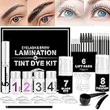 Lucoss Wimpernlifting Set mit Farbe Schwarz, Wimpernlifting-Kit mit schwarzer FärbungPermanentes Wimpern- und Augenbrauenlifting-Kit,Wimpernverlängerung Lift-Kit für den Home Salon