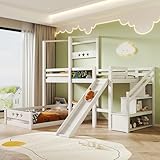 Etagenbett mit Rutsche & Kreidetafel - Kreatives Kinderzimmer-Highlight mit Spaßgarantie!