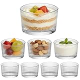 BUERPINKING 6 Stück Set Kleine DessertgläSer Glas 200 ml, Dessertbecher Dessertschalen Eisbecher Glas, Transparente Dessert GläSer Nachtisch GläSer für Dessert, Tiramisu, Joghurt-Müsli, Salat