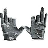 Bajbumgn Anglerhandschuhe,3 Freiliegende Finger Touchscreen Anglerhandschuhe - UV-Schutz & rutschfeste Touchscreen-Funktion Als Handschutz Für Angler, Damen Und Herren