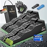 Sanders Auffahrkeile für Wohnmobil - ideales [2er Set] Robuste Stufenkeile für maximalen Halt - Auffahrkeile für Wohnwagen Wohnmobil & Anhänger - Keile - inkl. Tasche & Wasserwaage (schwarz)