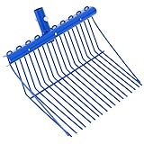 Tandefio 1 x Metallgabelkopf, Mistgabel, Ersatzkopf, Pferderechen mit abgewinkelten Zinken für Pferdestand, Gülle, Garten, Tierhaltung (blau)