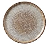 HENDI Pizzateller, Porzellan, Muster: Natursteintöne, Geschirrspüler und Mikrowellen geeignet, ⌀330mm, braun/grau
