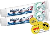 2 x Blend-a-med Milde Frische Clean Rundumschutz Zahnpasta - je 75ml - Zahncreme + 1 gratis ManyMore Radierer