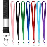 hoinya Schlüsselband Lanyard Umhängeband 7 Stück Schlüsselbänder für Büro, Ausweis, Handy, Schlüsselbänder, Rot, Blau, Schwarz, Himmelblau, Rosa, Lila, Grün