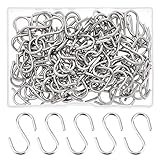 PandaHall 100 stücke 304 Edelstahl S Haken Erkenntnisse, 27mm Hängende Haken Aufhänger Silber Metall S Haken für Küche Work Shop Bathroo Garten Festival Dekoration