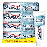 Odol-med3 All in One Rundumschutz Atemfrische Zahnpasta, 4x75ml - für ein reines und extra frisches Mundgefühl.