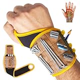 BINYATOOLS Magnetisches Armband – Coyote Brown – mit super starken Magneten hält Schrauben, Nägel, Bohrer, einzigartiges Handgelenkstützen-Design, cooles handliches Gadget, Geschenke für Väter,