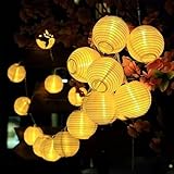 ALEGRE® LED Lichterkette Lampions mit Timer, 2M 10 LED Lichterkette Lampion Warmweiß, Wasserdicht Lampion Lichterkette Außen Innen, Led Lanterne Lichterketten für Hochzeit Garten Terrasse Balkon Deko