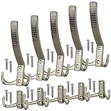 Stahlia Garderobenhaken Kleiderhaken Garderobe (10 Stück) EDELSTAHL-OPTIK Metallhaken Haken zum Schrauben Haken für Garderobe Handtuchaufhänger