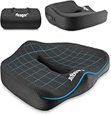Feagar Sitzkissen, Orthopädisches Sitzkissen aus Memory Foam, Ergonomisches Sitzkissen für Bürostuhl Rollstuhl Autositz, Steißbeinkissen Stuhlkissen Sitzkissen Outdoor Zuhause, Schwarz