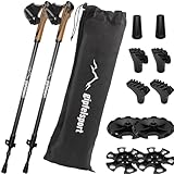 gipfelsport Nordic Walking Stöcke Carbon - Teleskop Walking Stöcke verstellbar | Nordic Walking-Stöcke für Herren & Damen | Walkingstöcke, Stock verstellbar von 77cm - 120cm, pro Stock 150g leicht