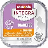 animonda INTEGRA PROTECT Diabetes mit Geflügel (16 x 100 g), Katzennassfutter bei Diabetes mellitus, Katzen Diätfutter für zuckerkranke Katzen, Nassfutter ohne Zucker