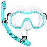 Kwambiri Schnorchelset Erwachsene, Dry-Top Design Anti-Fog Schnorchelmaske, 180°Panorama Breite Professionelle Tauchausrüstung, Schwimmen Tauchmaske für Männer Frauen