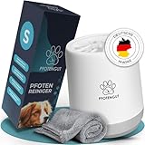 PFOTENGUT® Pfotenreiniger für Hunde [Größe S&L ] - sanfter Hundepfoten Reiniger für große/kleine Hunde - angenehm weich & effektiv [inkl. saugstarkem Mikrofaser-Handtuch]