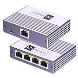 LAN Splitter 1 auf 4 1000Mbps Ethernet Splitter LAN Switch 2 Port Gigabit Netzwerk Switch RJ45 LAN Verteiler Netzwerk Switch Mit Type-C-Netzkabel Gigabit Switch für Computer, Hub, Switch, Router usw.