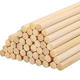 100 Stück Holzstäbe Rund, 30 cm x 6 mm Holzstäbchen zum Basteln Holz Rundstab Rundhölzer Bastelstäbe für Holzarbeiten Modellbau Dekoration DIY Handwerk Wedding Wands Glücksstäbe für Hochzeit