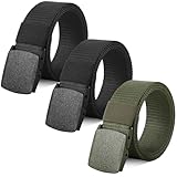 Cokaca 3er Gürtel Herren Ohne Löcher - Stufenlos Verstellbarer Stoffgürtel Männer Gürtel 135 cm Belt Men, Arbeitsgürtel, Koppelgürtel herren Gürtel ohne Metall für Alltag, Outdoor