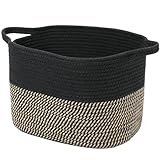 HDRNT Aufbewahrungskorb ideal für Badezimmer Wohnzimmer Kinderzimmer Aufbewahrungskorb in mit den Maßen 33x25x23 cm,Schwarzbraun und Weißbraun. (Schwarz und Braun gemischt)