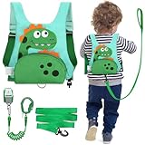 Dr.meter Kinderleine, Anti-Verlust-Rucksack mit 1.2M 360° Drehbarem Sicherheitsgurt 3-in-1 Niedlicher Dinosaurier mit Schloss Sicherheitsgurte Sicherheitsausrüstung für Outdoor