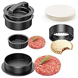 Pisol Burgerpresse, 4-in-1 Burgerpresse Patty-Maker Slider, gefüllte Burger Sandwichschneider, Fleisch Rindfleisch Gemüse Hamburger-Pattiform mit 100 Stück Wachspapier-Discs.