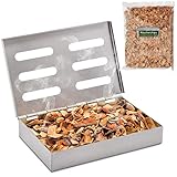 Räucherphorie Räucherbox Edelstahl - Robuste Smoker Box mit Räucherchips + E-Book mit den leckersten Rezepten - Grill Räucherbox universal als Räucherbox Gasgrill oder Räucherbox Holzkohlegrill