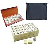 Mini Mahjong Set Box Tragbar Traditionelles Chinesisches Mah Jong Set Mit 144 Majong Spielsteine, Reise Mahjong Set Tragbarer, Chinesisches Strategiespiel Klassische Brettspiele