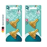 Lelekka Latex Naturlatex Rund Sauger Gr. M, 4er Pack, mittlere Sauglochgröße Milch, Baby-Nahrung